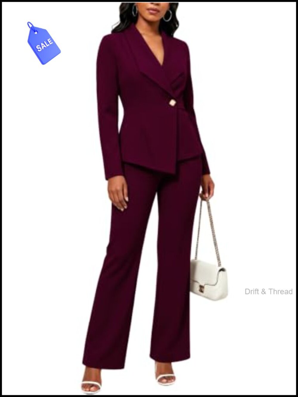 Ophestin Womens 2 Piece Blazer Pants Suit Business Pantsuit Set